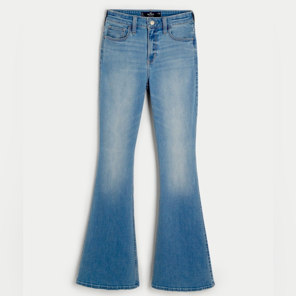Top rated HIGH RISE MEDIUM WASH FLARE JEANS